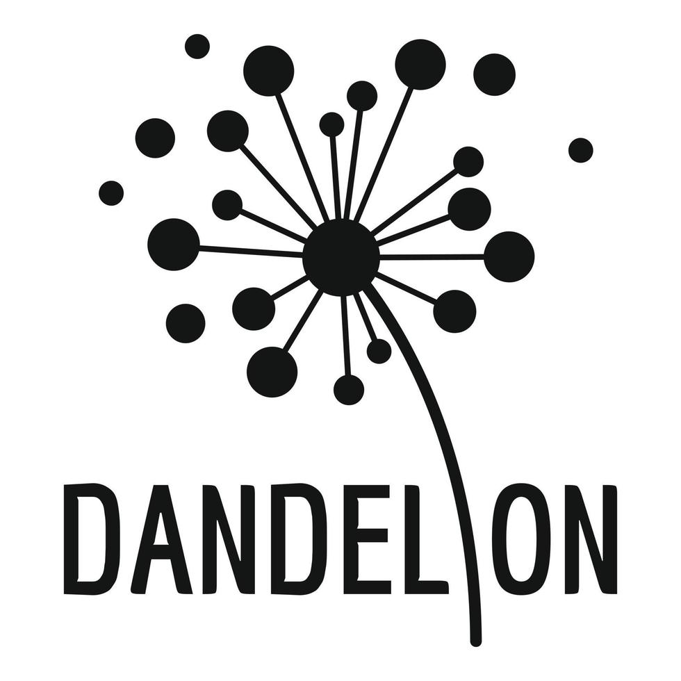 Dried dandelion logo icon, simple style. vector