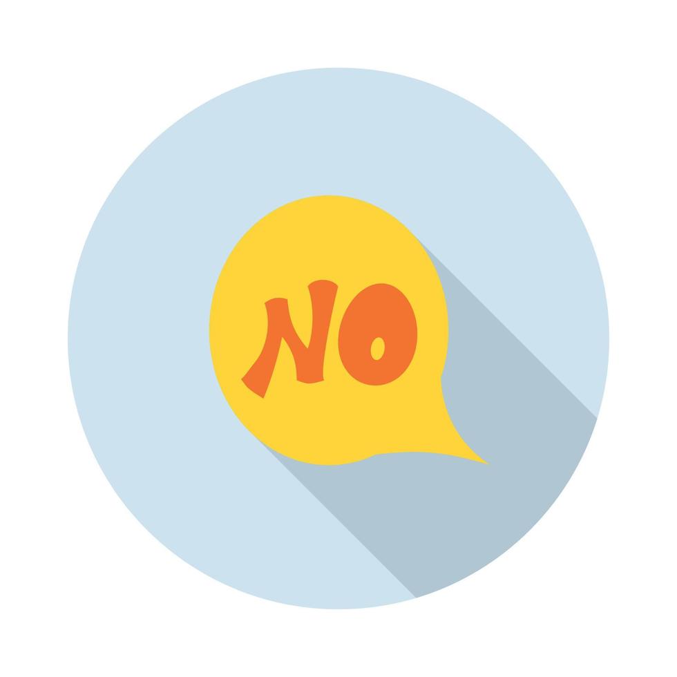 Word no in bubble speech icon, flat style vector