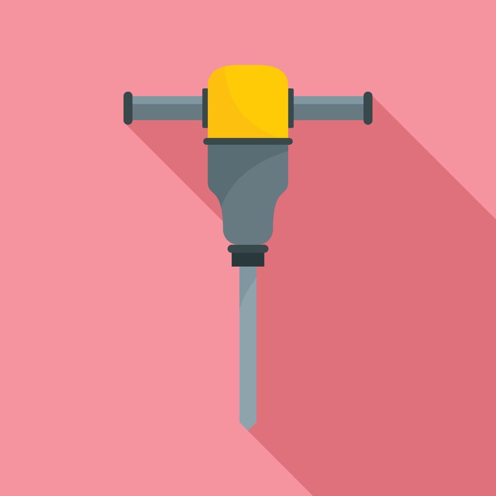 Hand drill machine icon, flat style vector