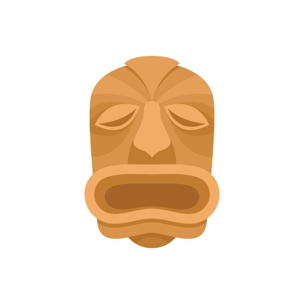 Wood made tiki icon, flat style vector