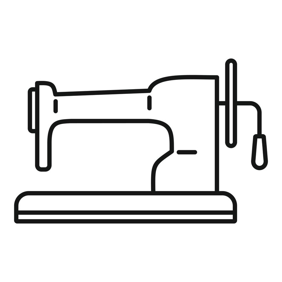 Retro sew machine icon, outline style vector