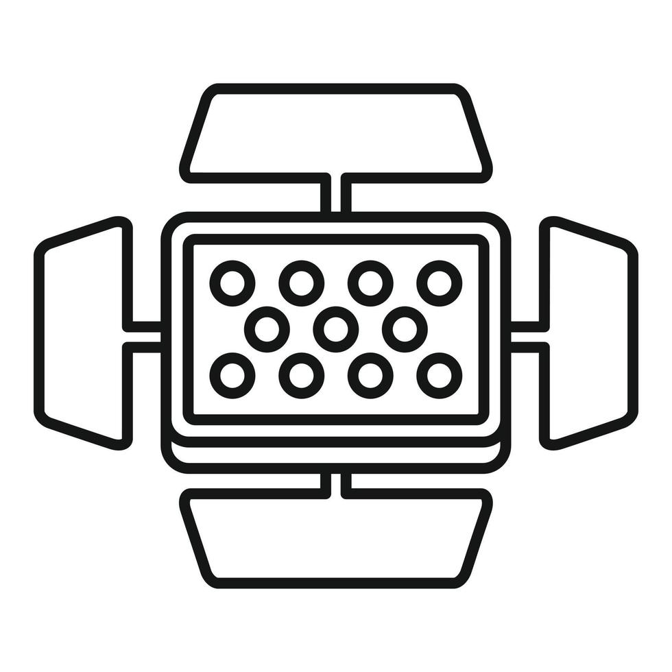 Video camera flash icon, outline style vector
