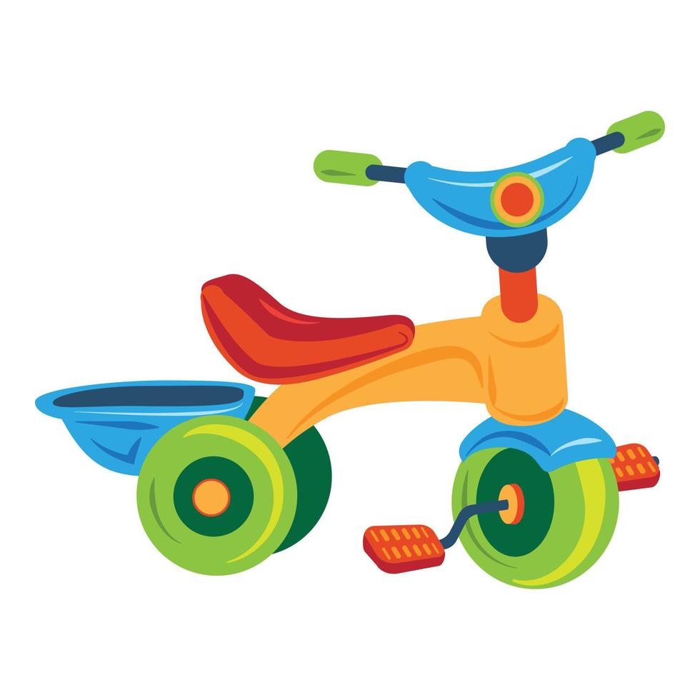 Tricycle icon, cartoon style vector