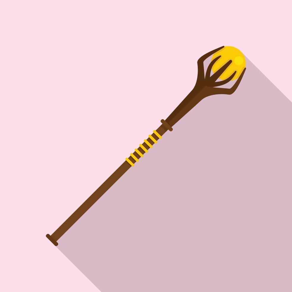 Magic crook icon, flat style vector