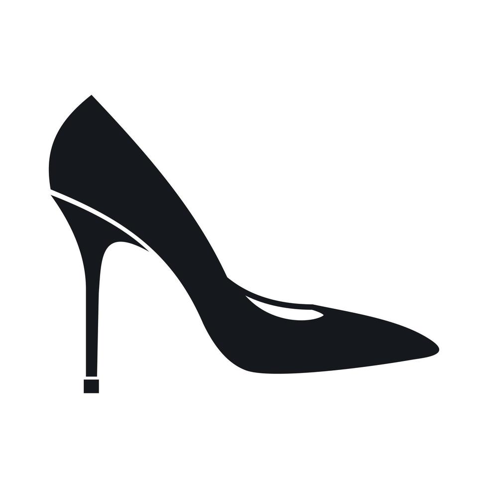 zapato de mujer con icono de tacones altos, estilo simple vector