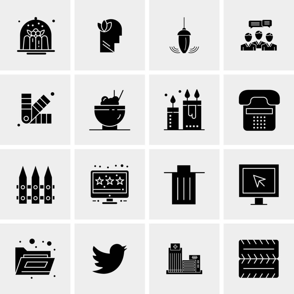 16 iconos de negocios universales vector ilustración de icono creativo para usar en proyectos relacionados con la web y dispositivos móviles