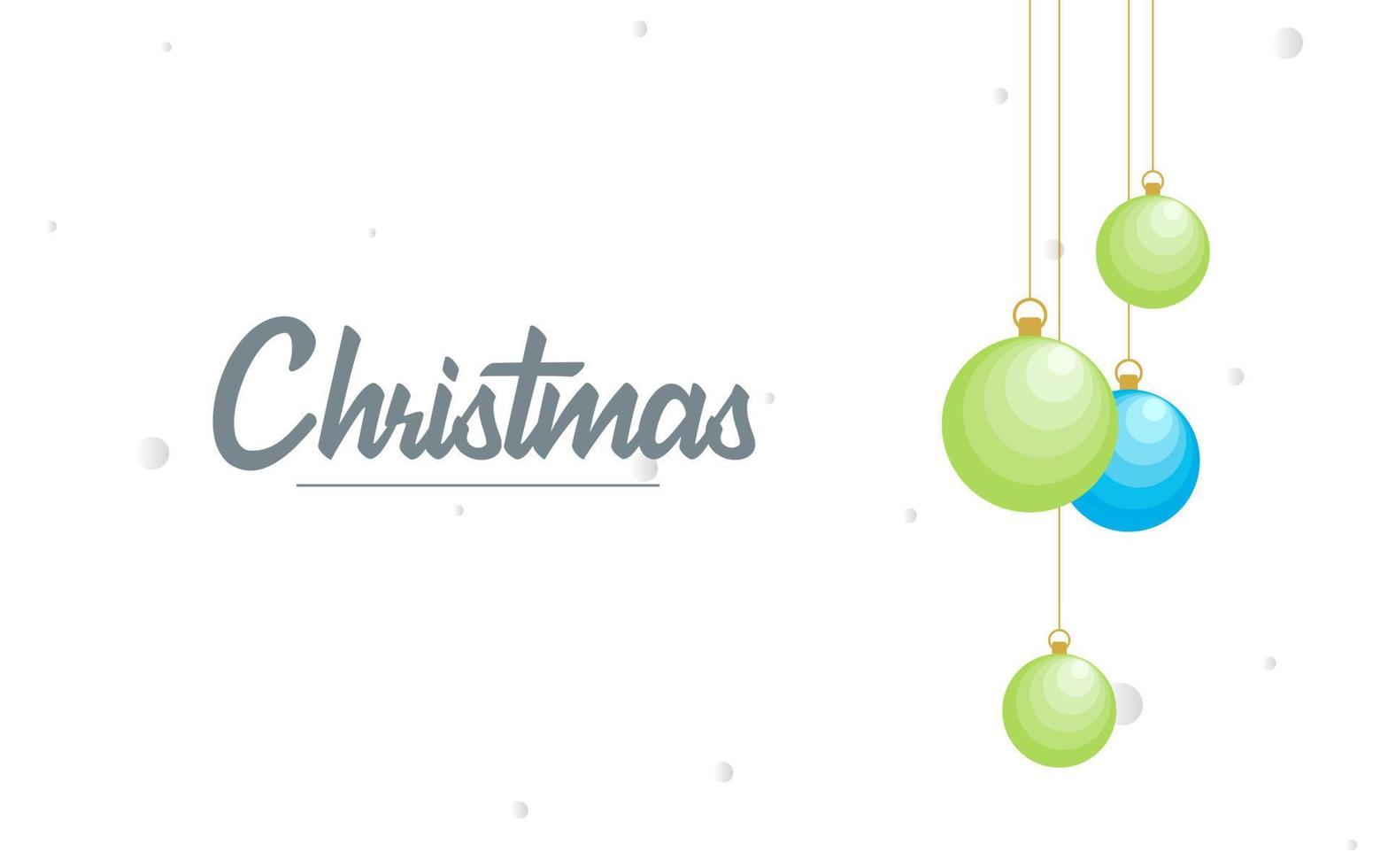 Flat merry christmas Glossy  decorative Ball elements hanging background vector