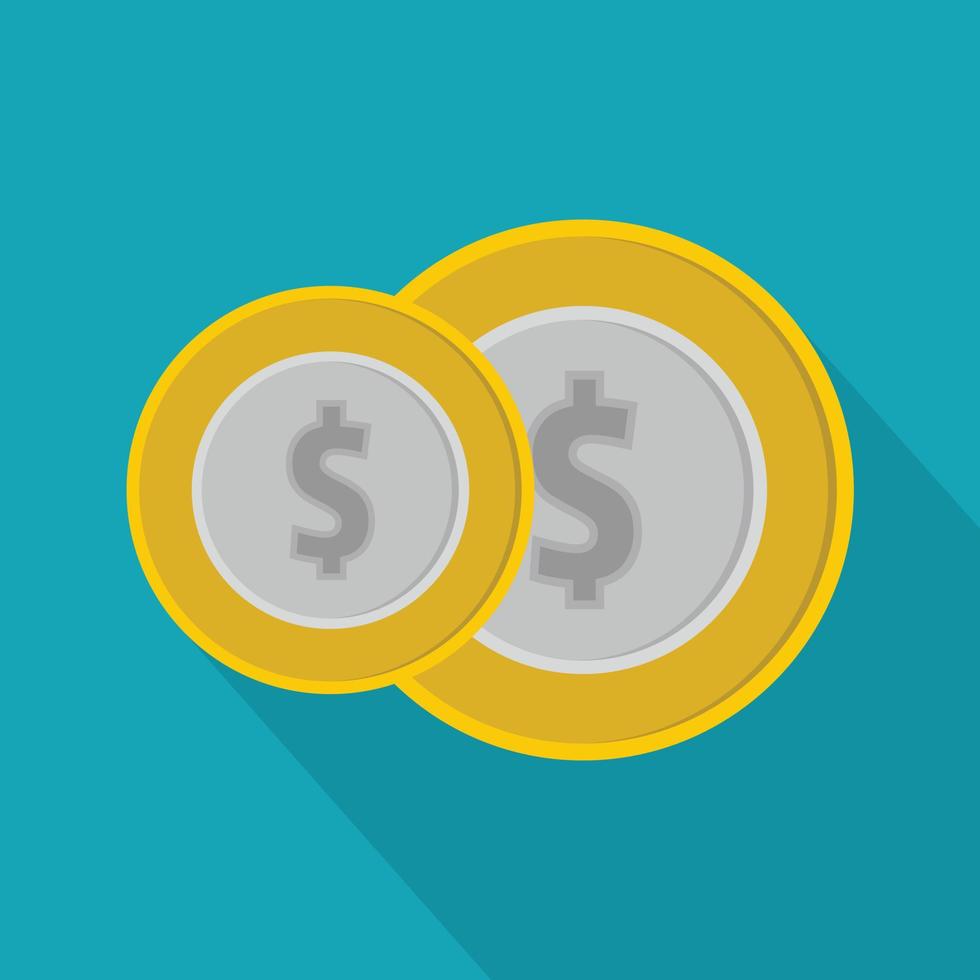 Coin icon, flat style vector