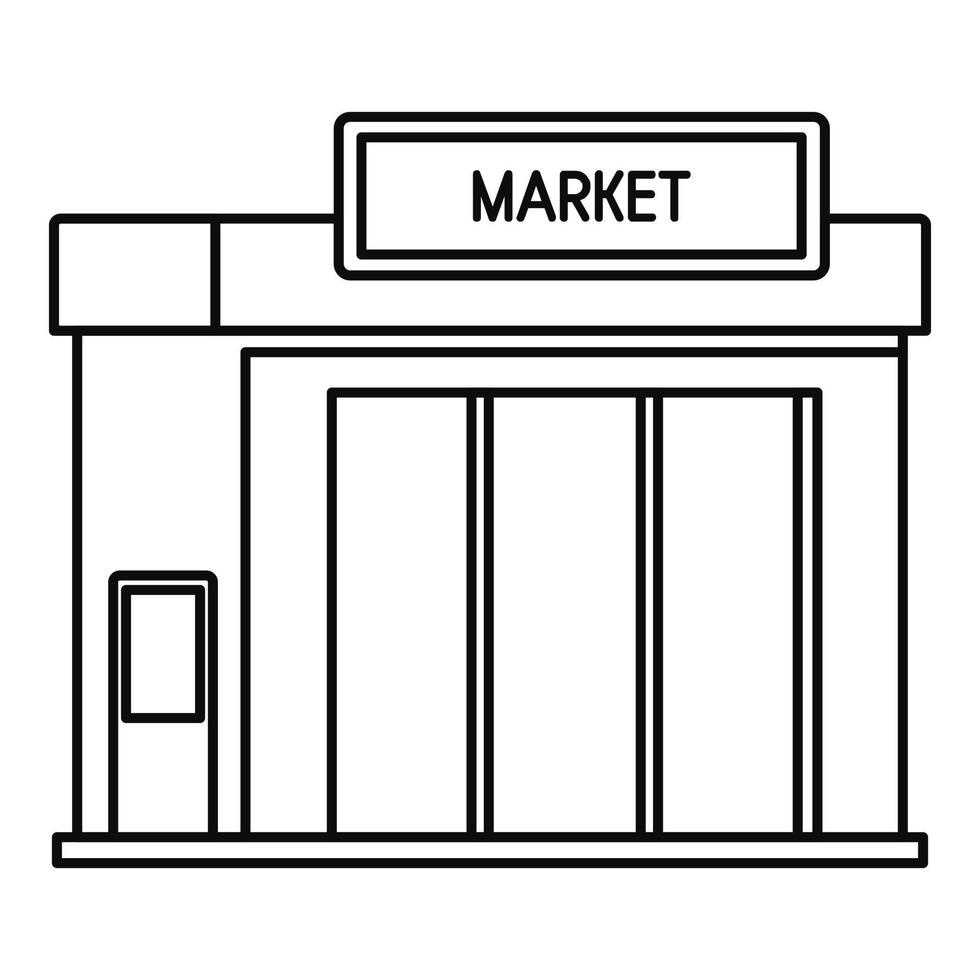 Gas station market icon, outline style vector