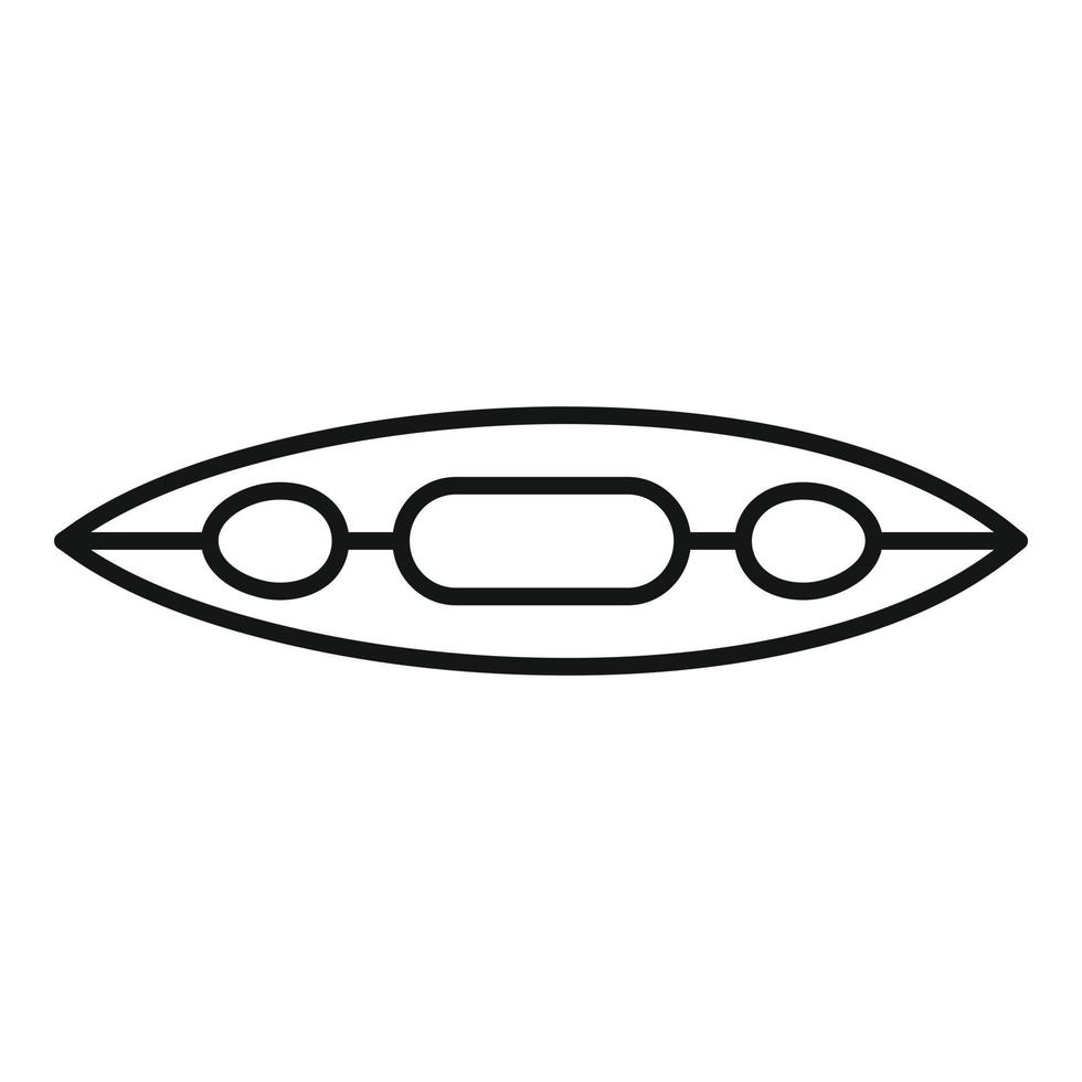 Top view canoe boat icon, outline style vector