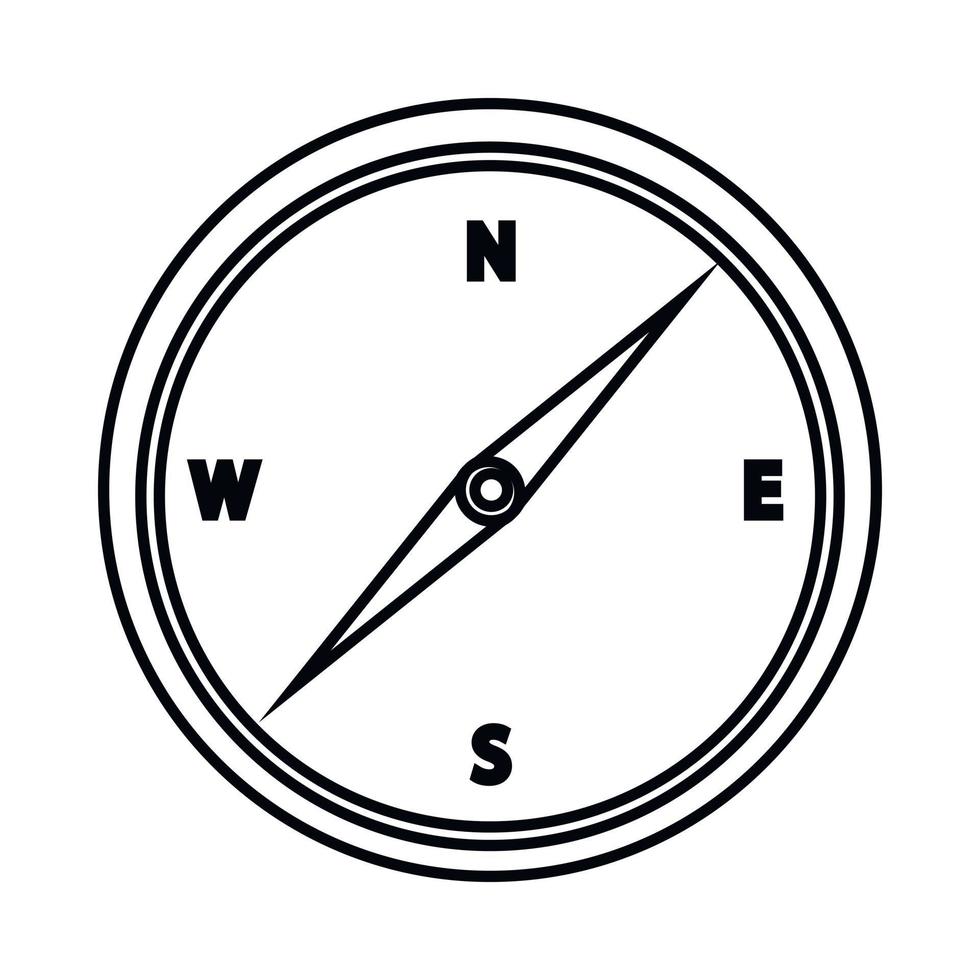 Compass icon, outline style vector
