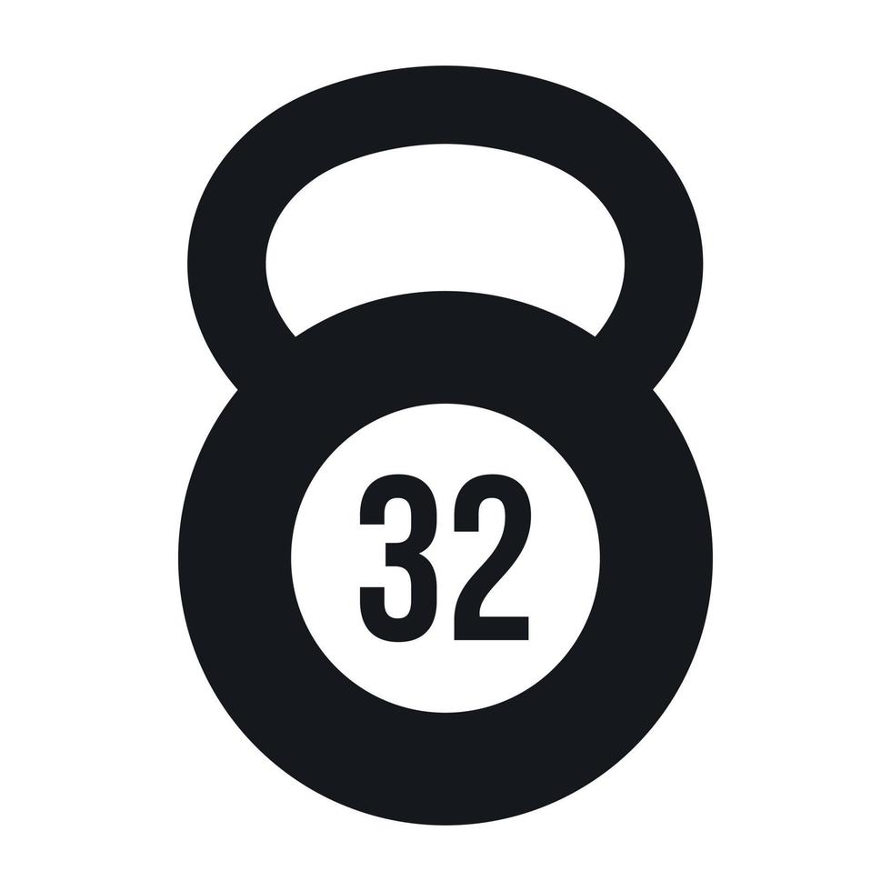 Kettlebell 32 kg icon, simple style vector