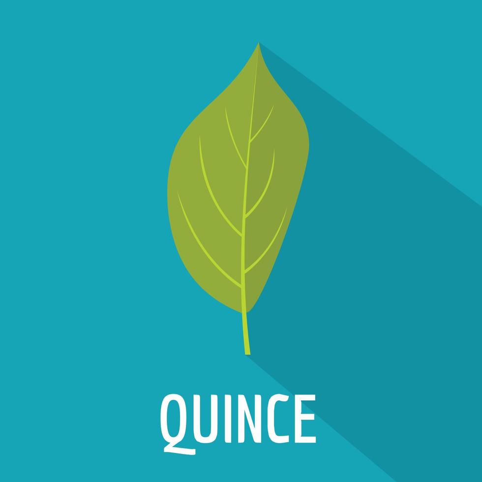 Quince leaf icon, flat style vector