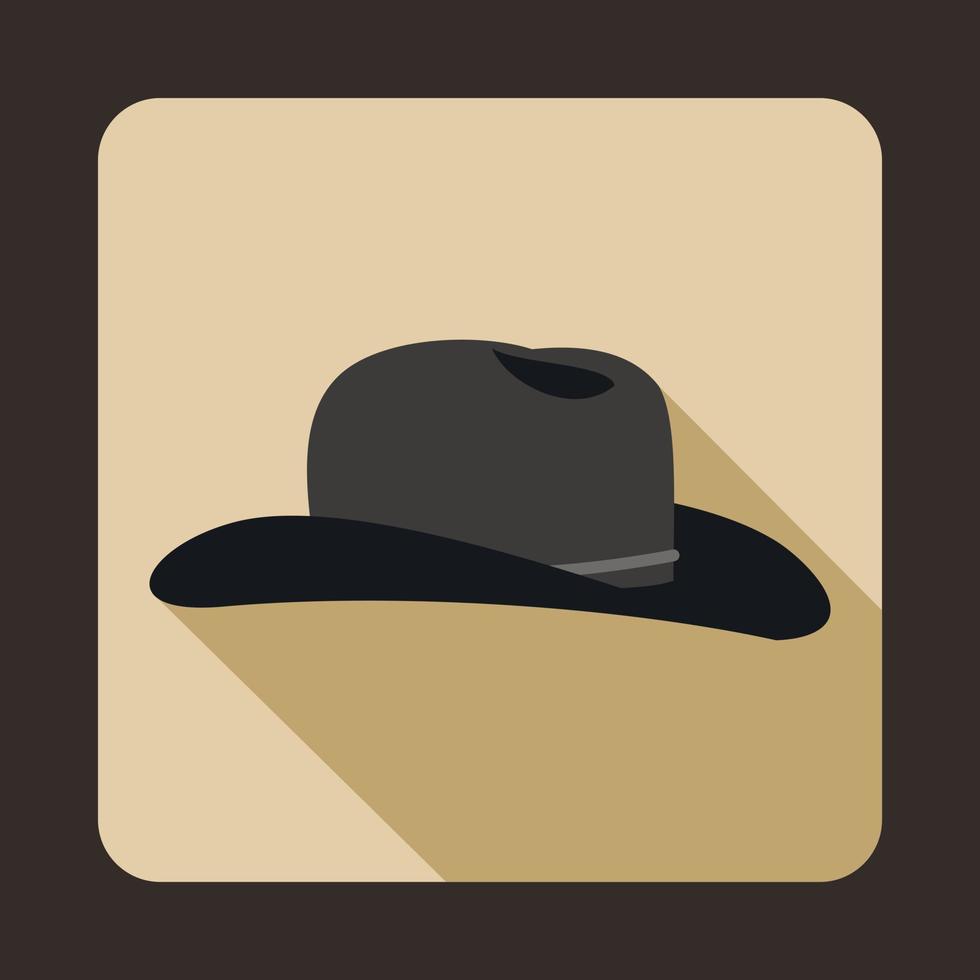 icono de sombrero de vaquero, estilo plano vector