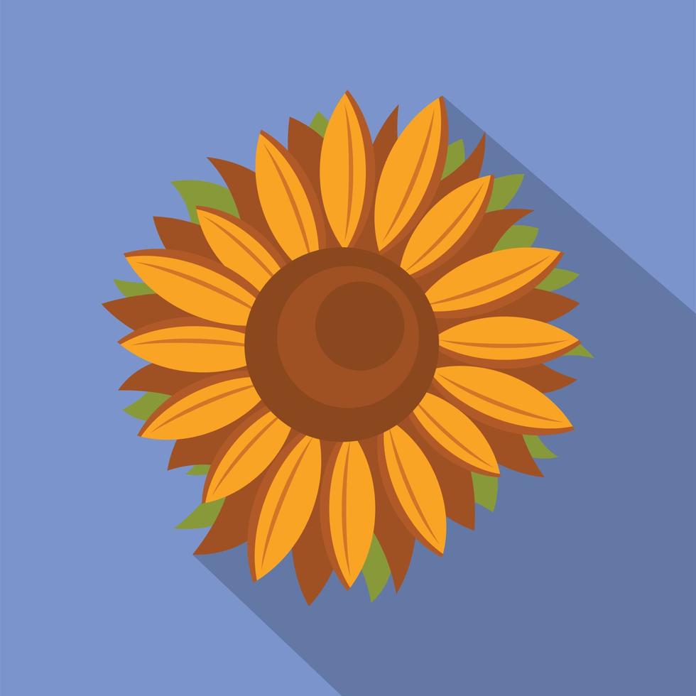 Tall sunflower icon, flat style vector