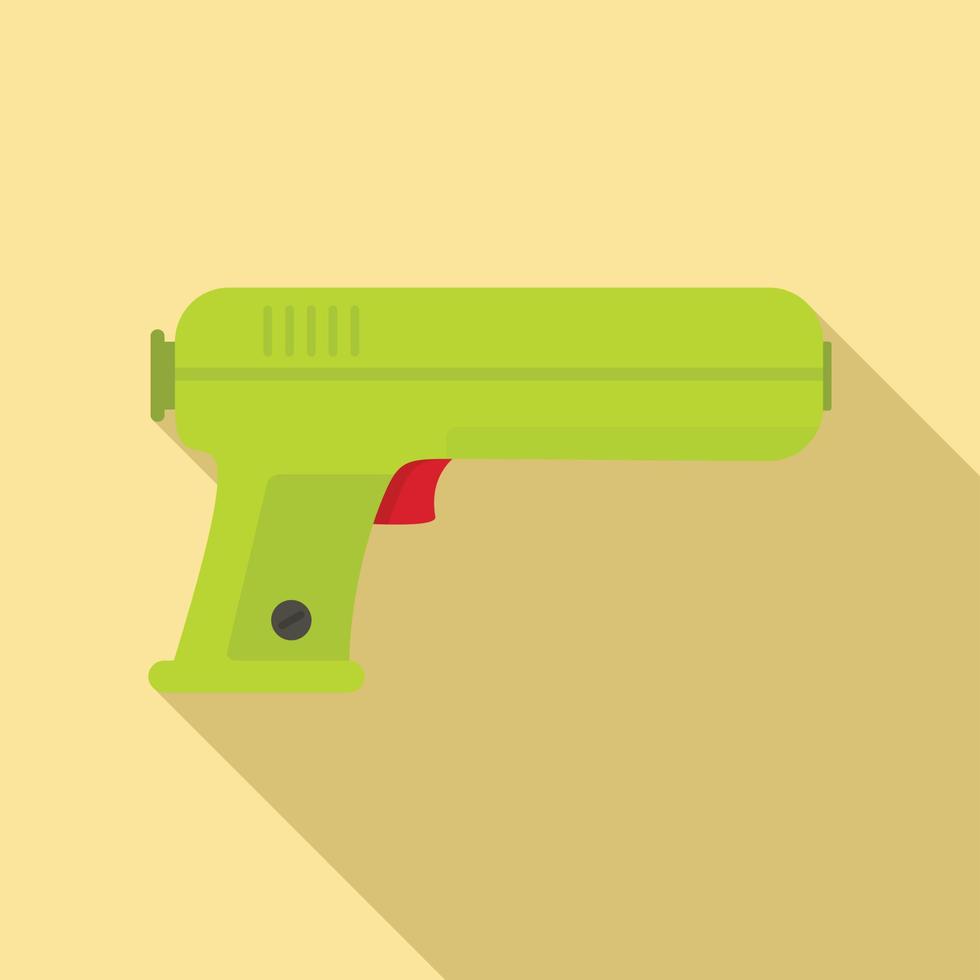 Toy water gun icon, flat style vector