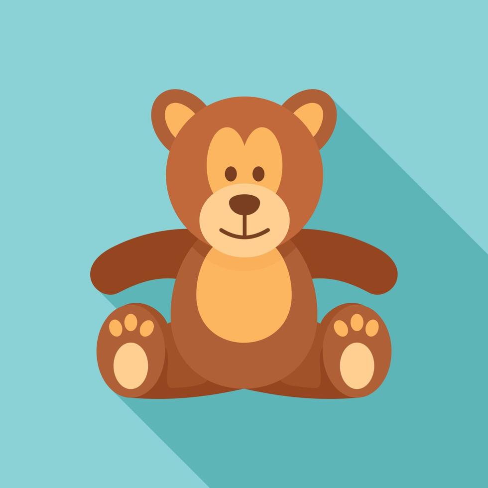 icono de oso de peluche, estilo plano vector