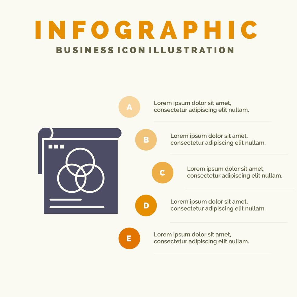 Brusher Poster Wallpaper Fly Infographics Presentation Template 5 Steps Presentation vector