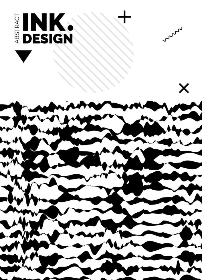 Black Lines Poster Template. Trendy abstract wavy backgrounds vector