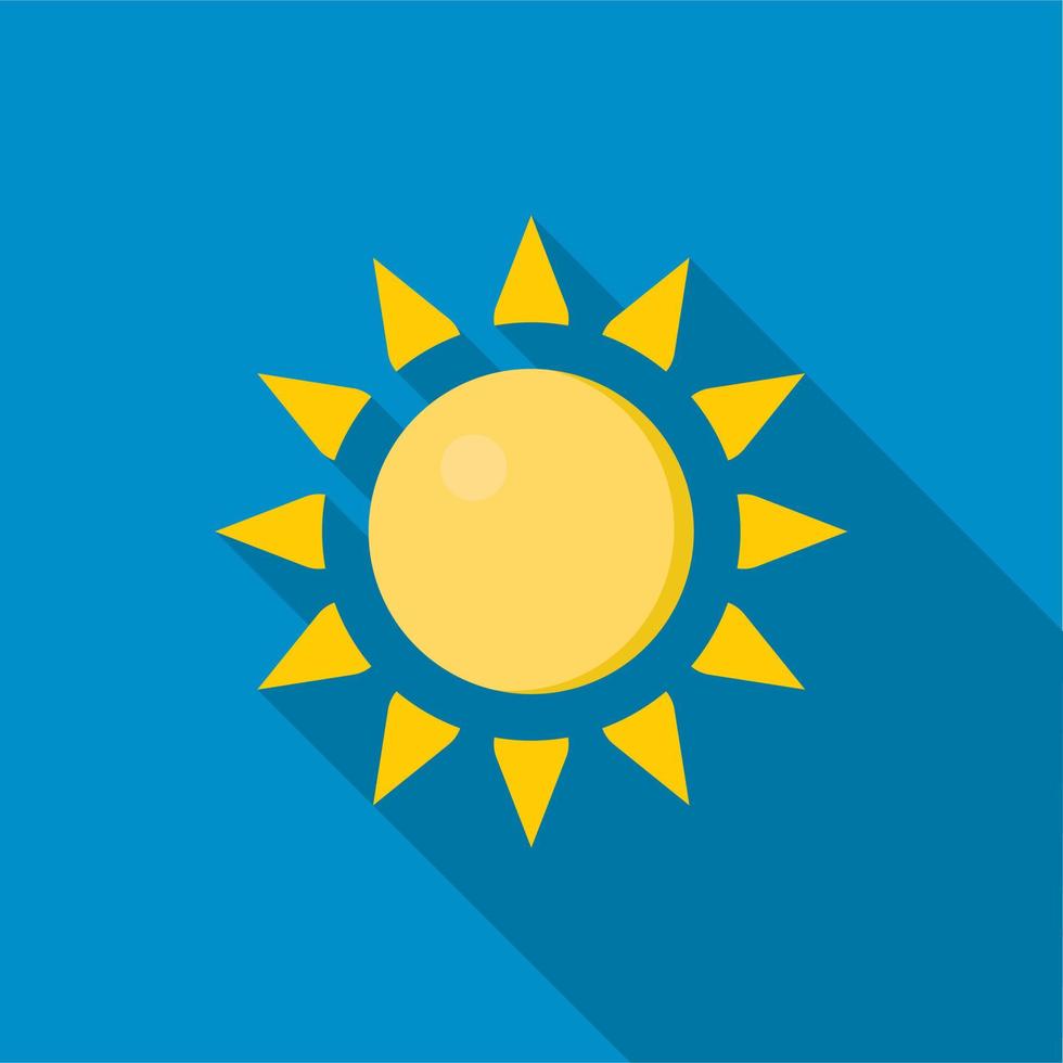 icono de sol en estilo plano vector