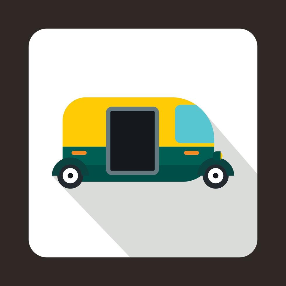 Thailand three wheel native taxi icon, flat style vector