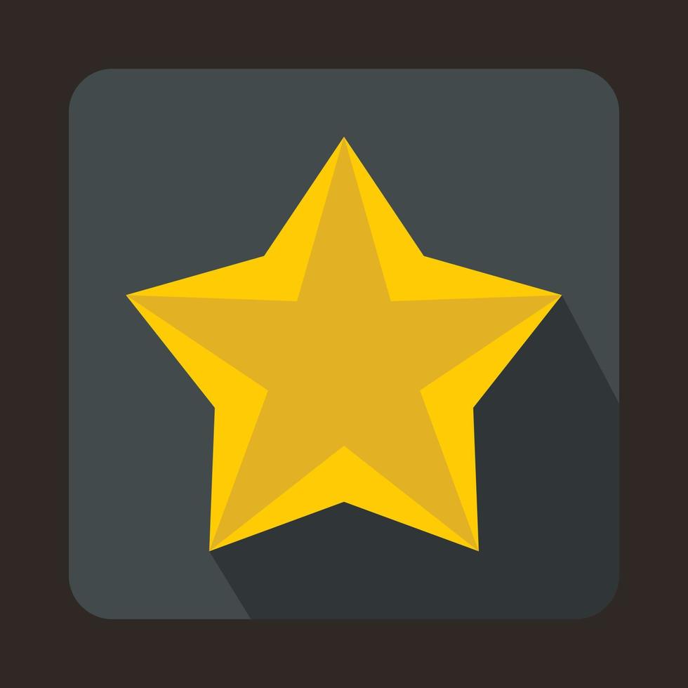 Gold star icon in flat style vector