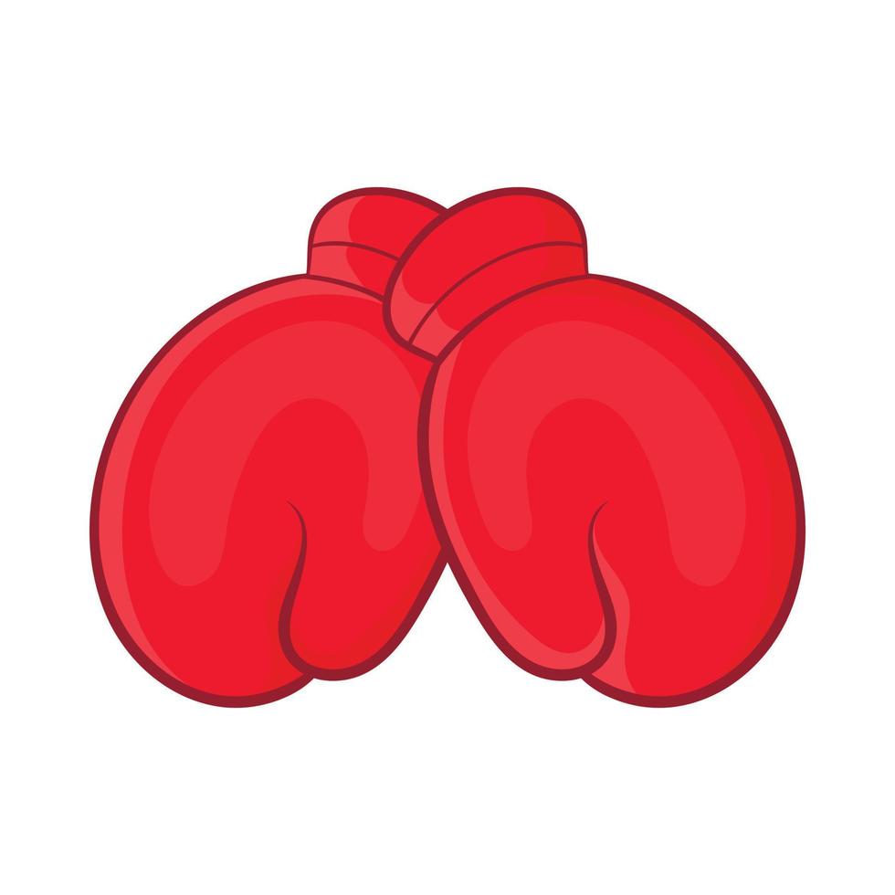 icono de guantes de boxeo rojos, estilo de dibujos animados vector