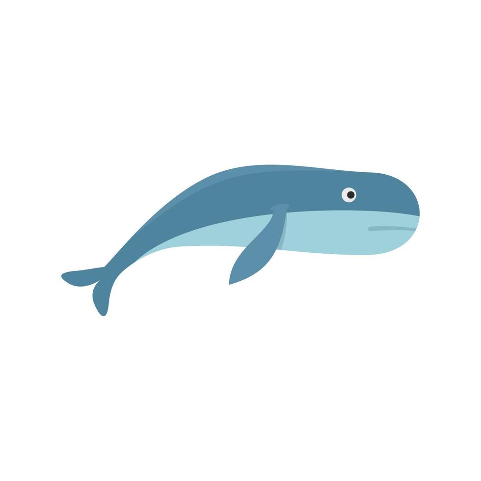 icono de ballena azul, estilo plano vector