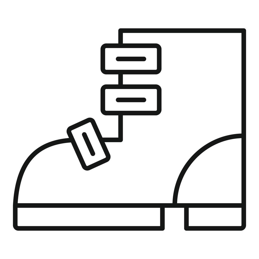 icono de bota de esquí, estilo de esquema vector