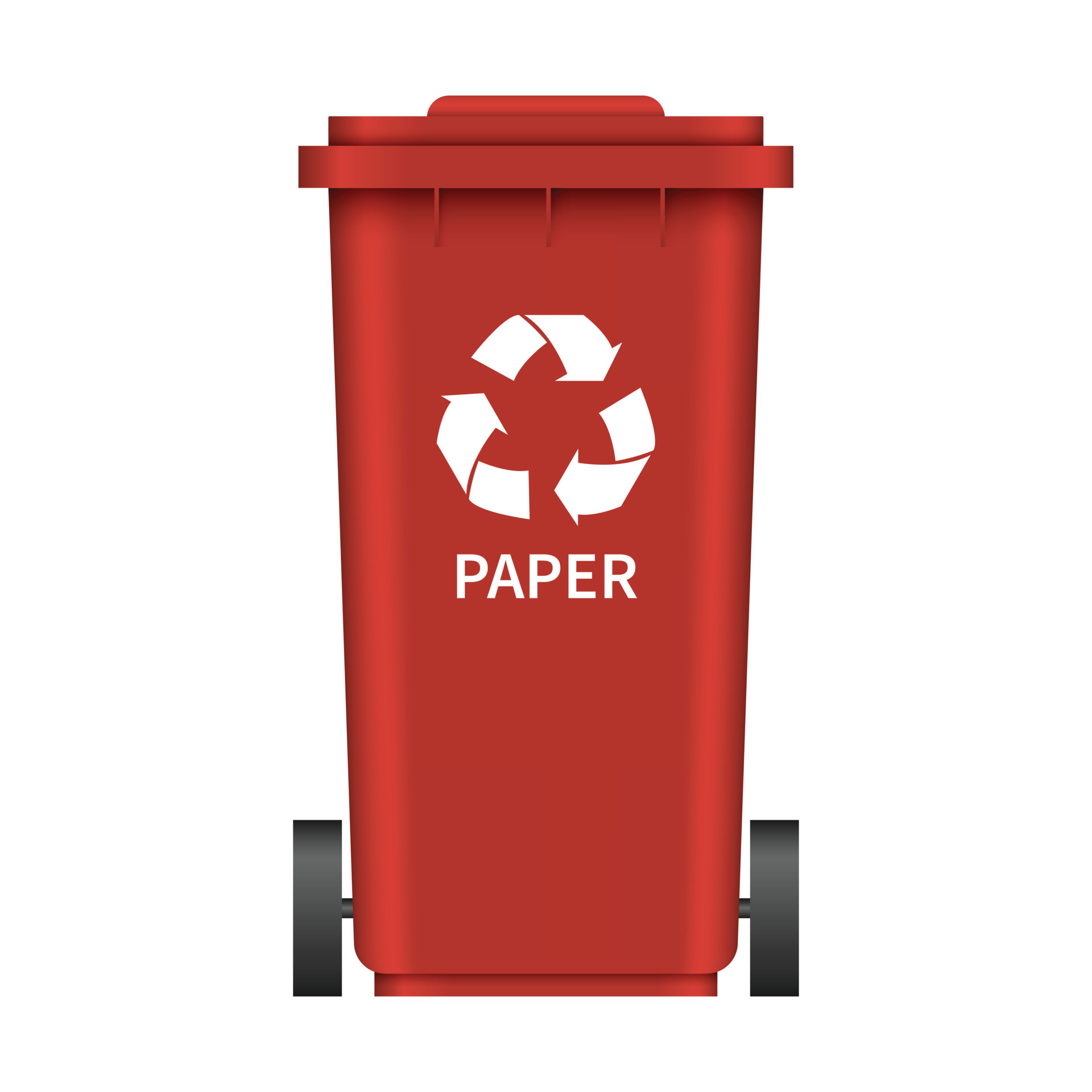 Paper garbage wheel box mockup, realistic style 14451033 Vector Art at