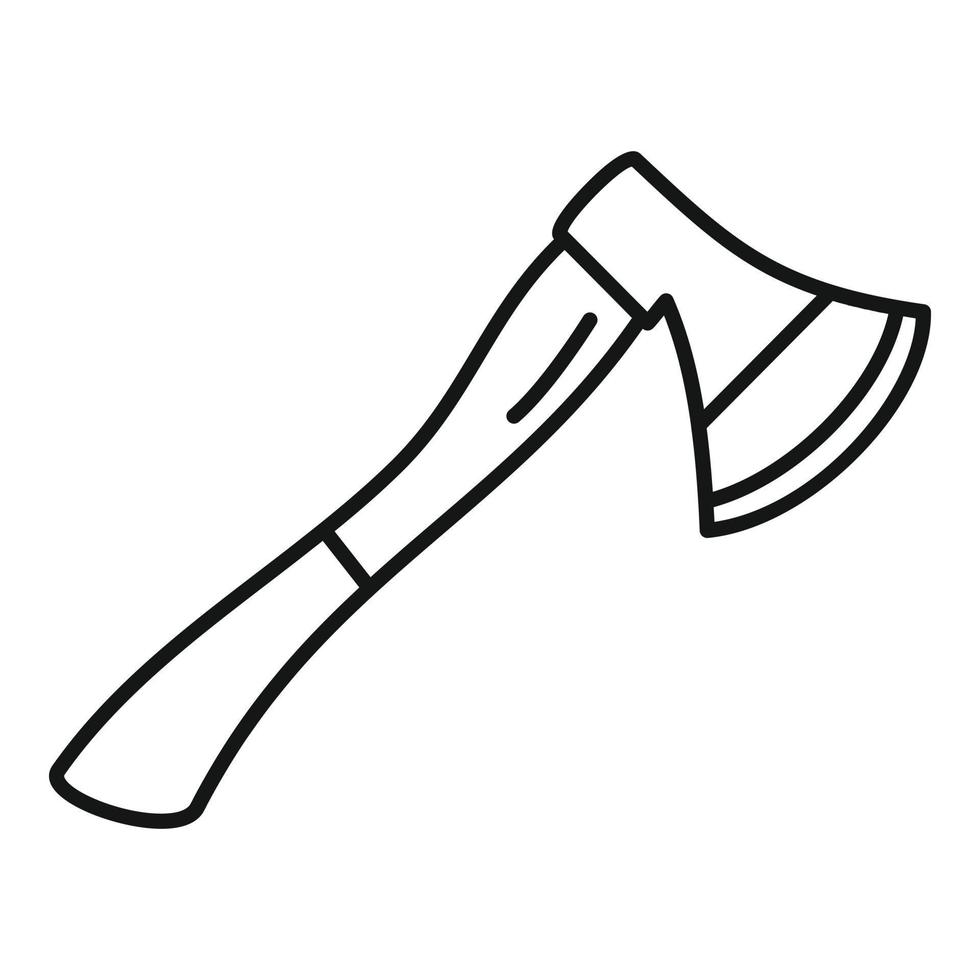 icono de herramienta de hacha, estilo de contorno vector