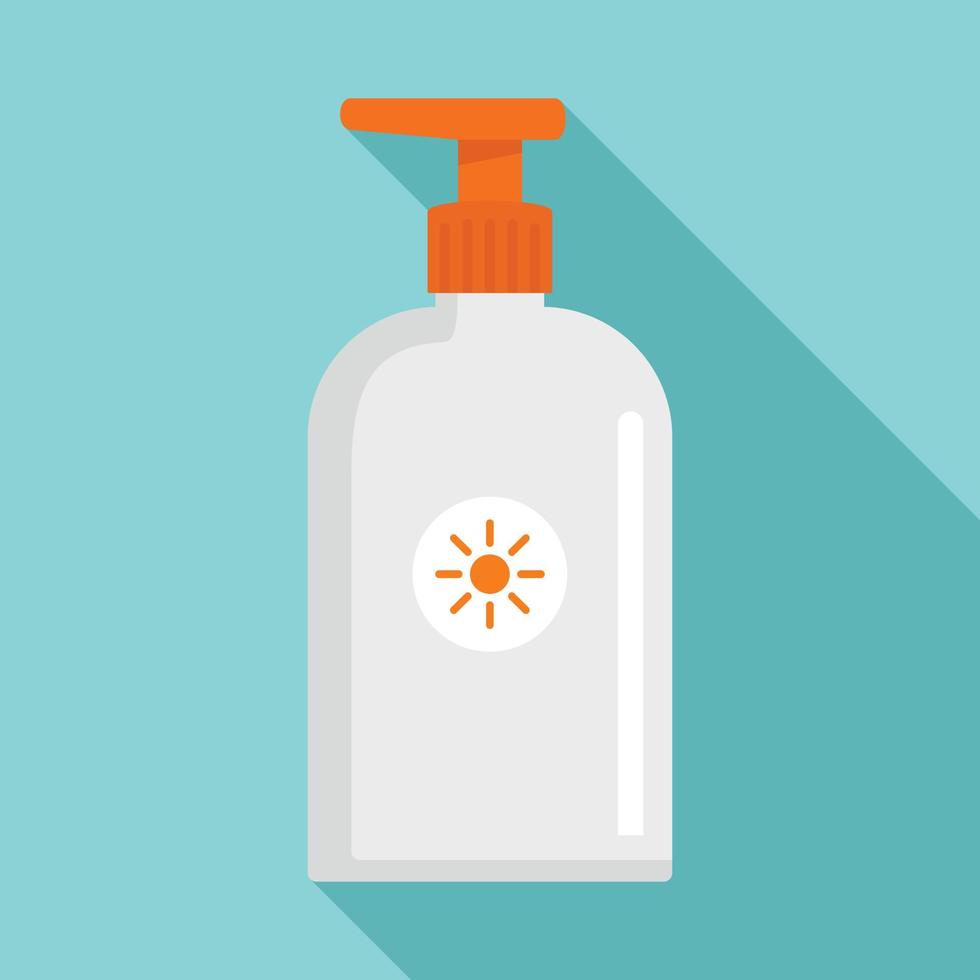 Sunscreen dispenser icon, flat style vector