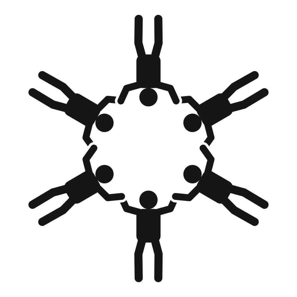 Top view star skydivers icon, simple style vector