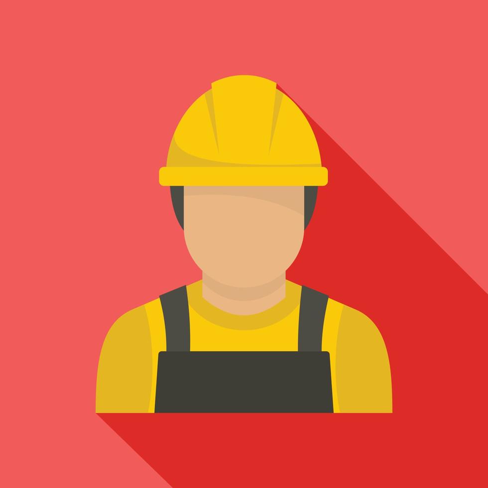 Factory worker icon, flat style vector