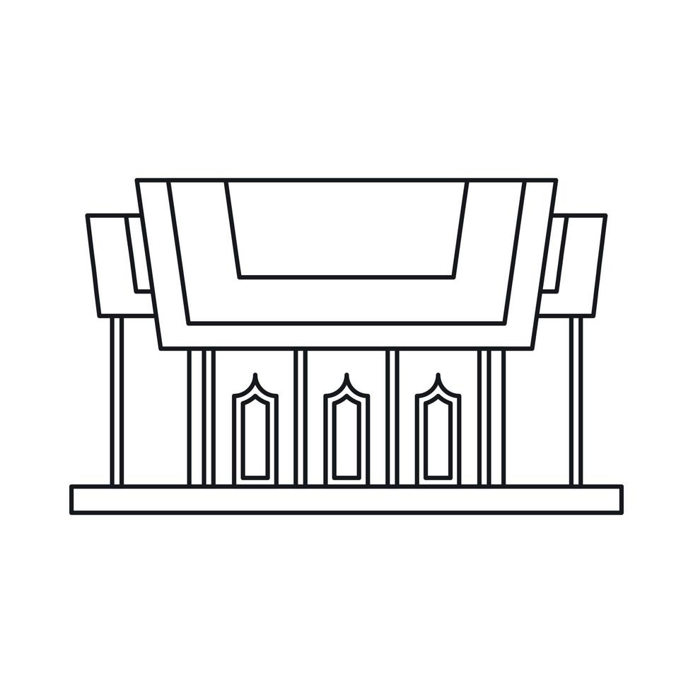 icono del templo de tailandia, estilo de esquema vector