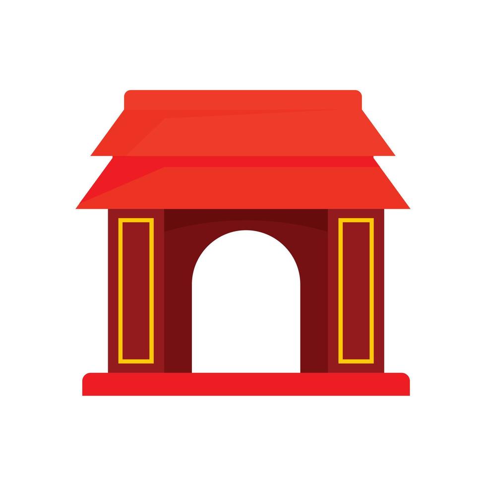 Asian gate icon, flat style vector