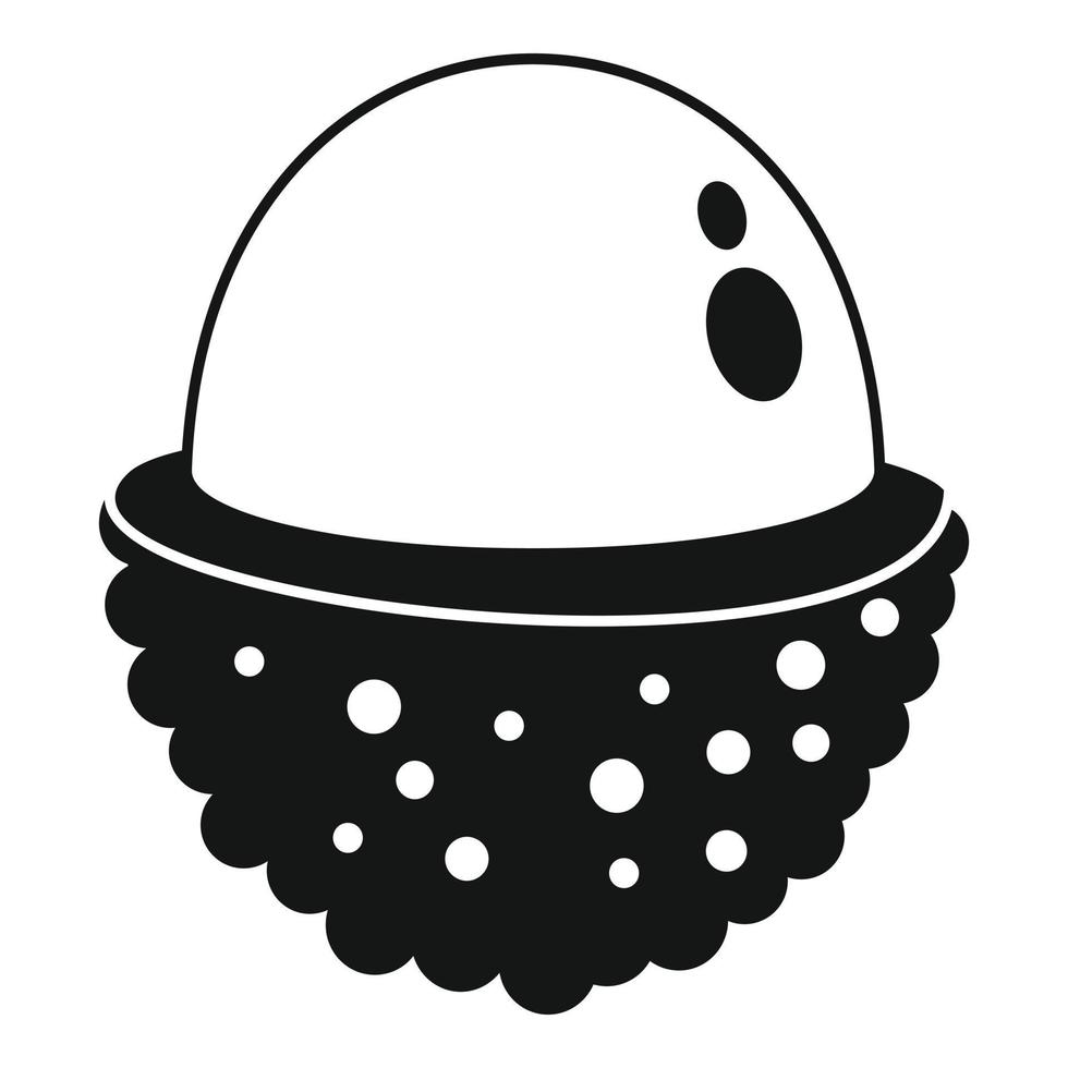 Half lychees icon, simple style vector