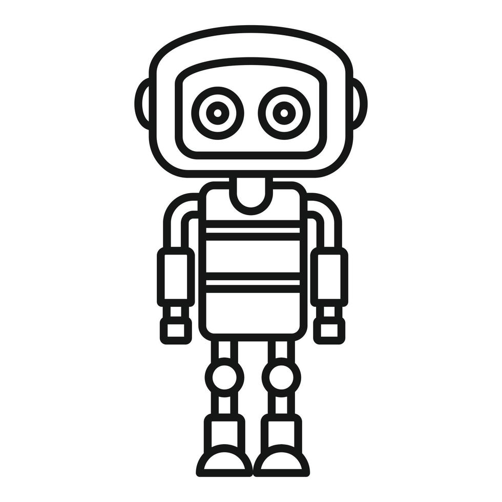 Intelligent robot icon, outline style vector