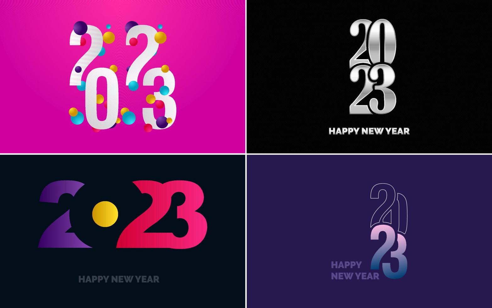 Happy New Year 2023 text design. Cover of business diary for 2023 with wishes. Brochure design template. card. banner vector