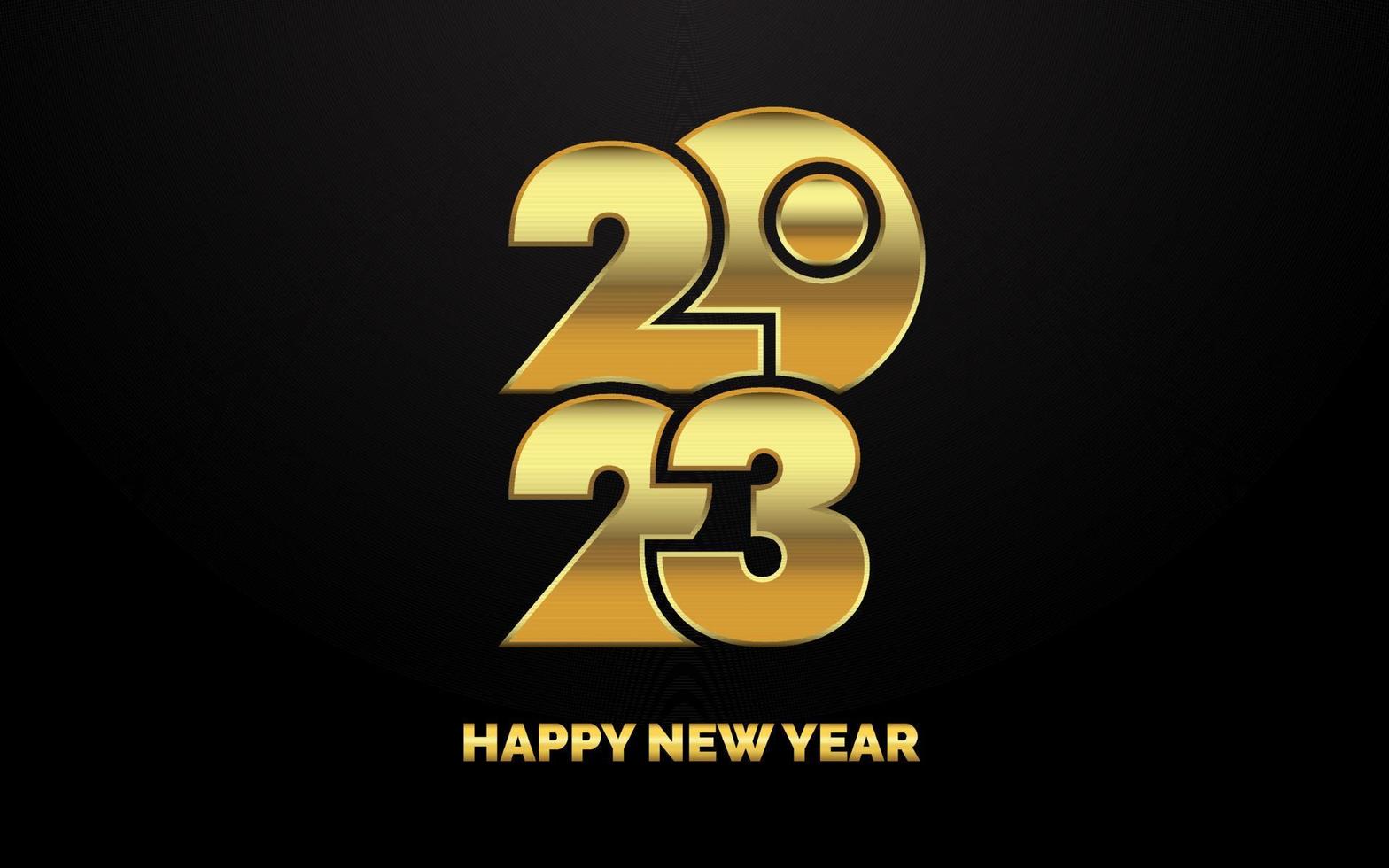 Happy New Year 2023 text design. Cover of business diary for 2023 with wishes. Brochure design template. card. banner vector