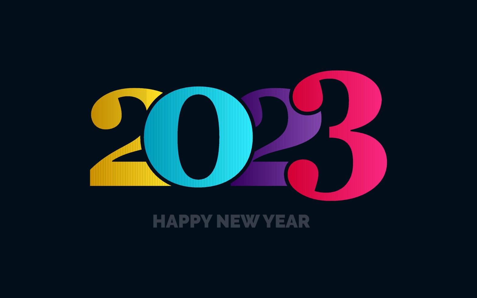 feliz año nuevo 2023 diseño de texto. portada del diario de negocios para 2023 con deseos. plantilla de diseño de folleto. tarjeta. bandera vector