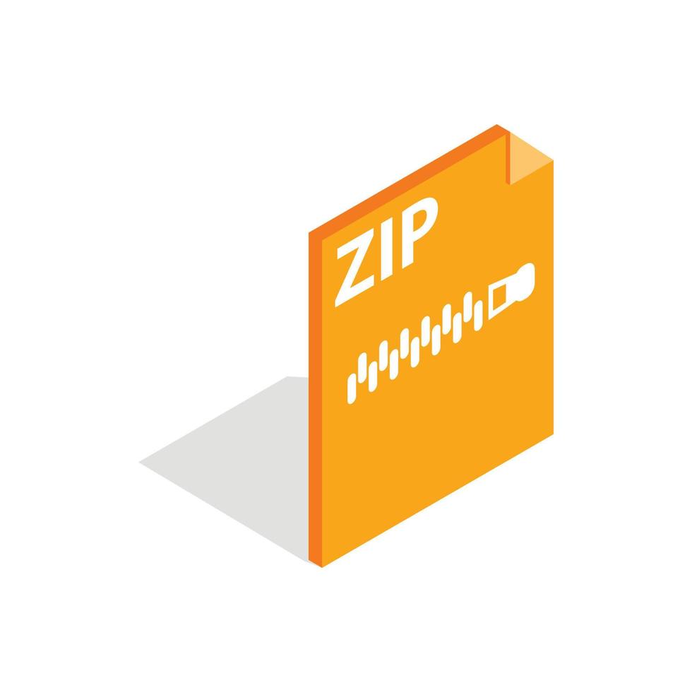 Archive ZIP format icon, isometric 3d style vector