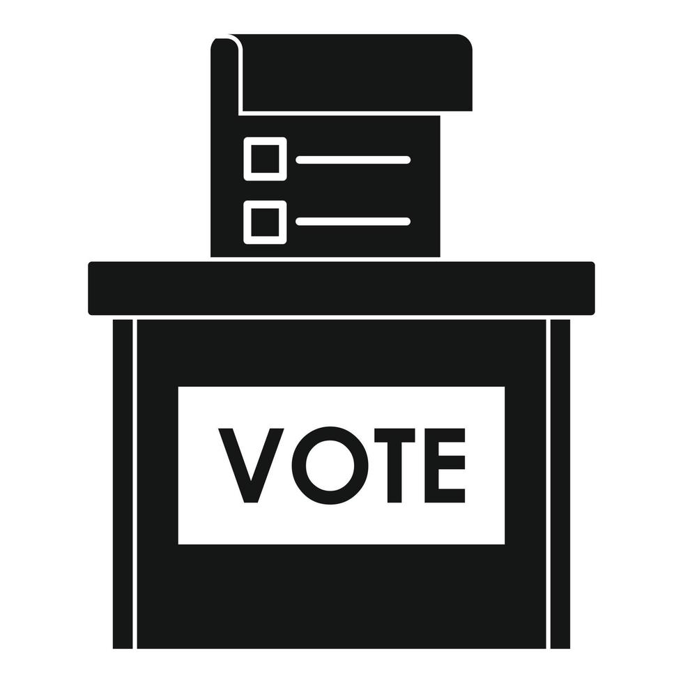 Vote election box icon, simple style vector