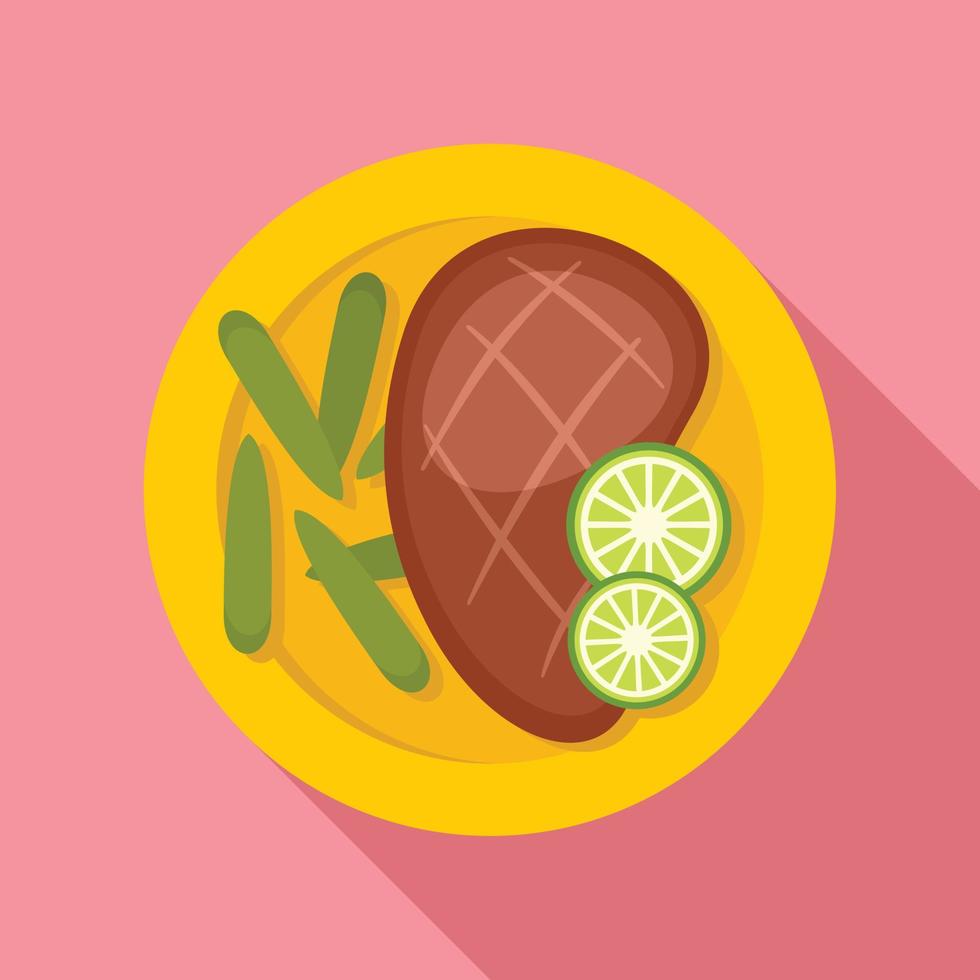 Mexican steak icon, flat style vector