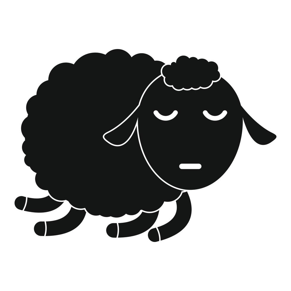 icono de ovejas dormidas, estilo simple vector