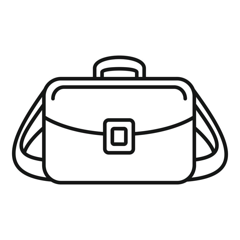 Camera bag icon, outline style vector