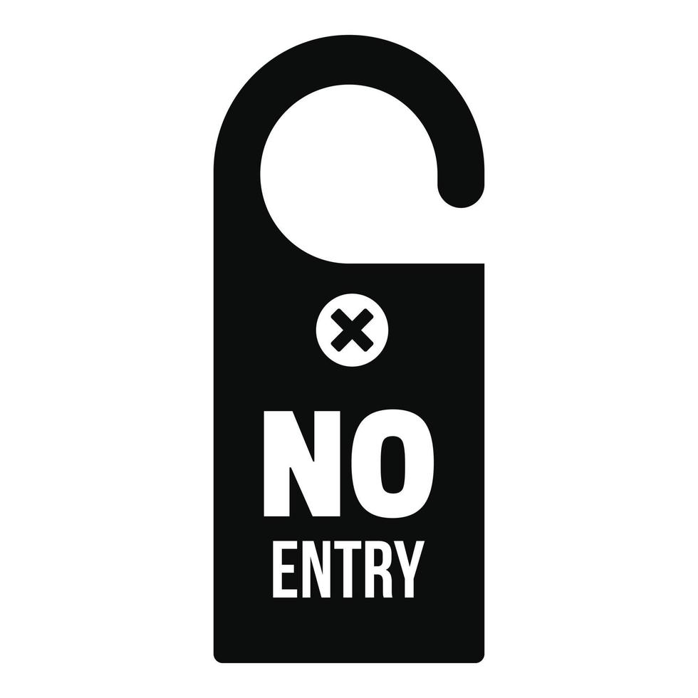 No entry door hanger icon, simple style vector