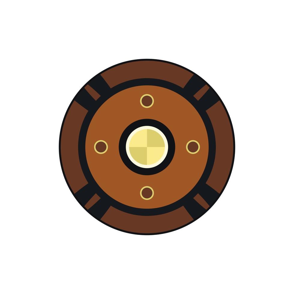 Round shield icon in flat style vector