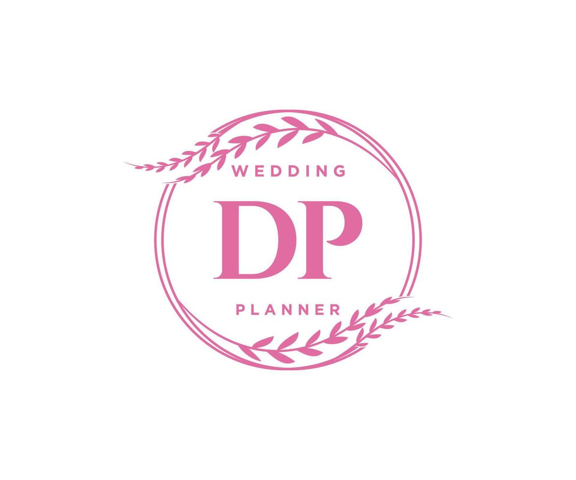 DP Initials letter Wedding monogram logos collection, hand drawn modern minimalistic and floral templates for Invitation cards, Save the Date, elegant identity for restaurant, boutique, cafe in vector