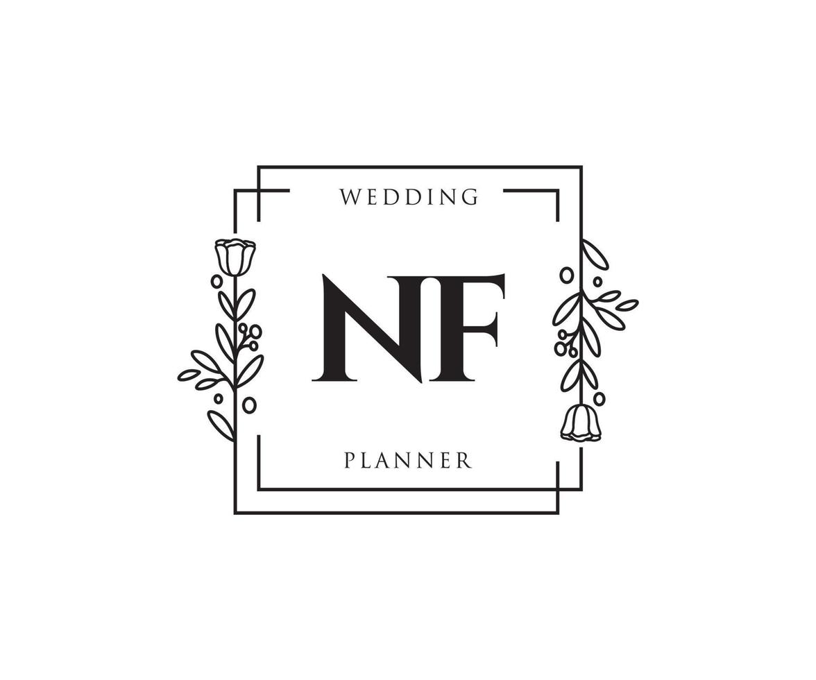 Initial NF feminine logo. Usable for Nature, Salon, Spa, Cosmetic and Beauty Logos. Flat Vector Logo Design Template Element.